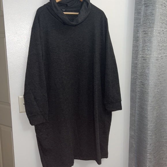 NWOT 3X Studio 1886 Grey Cowel Neck Sweater Dress with pockets - Picture 3 of 13